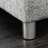 Moderne Wohnlandschaft KENT 220cm grau Strickstoff Ecksofa inkl. Hocker und Kissen