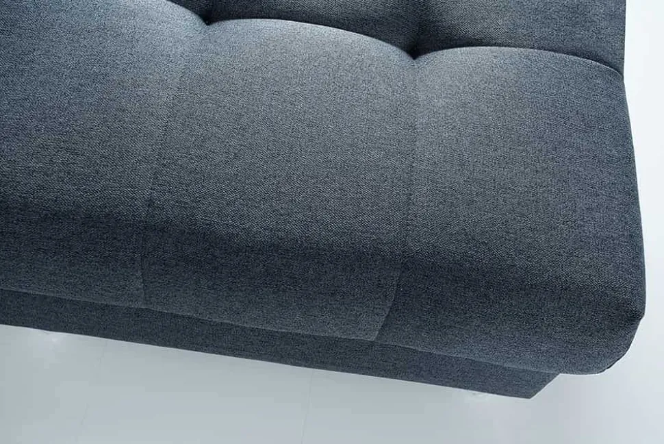 Moderne Wohnlandschaft KENT 220cm anthrazit Ecksofa Federkern inkl. Hocker und Kissen