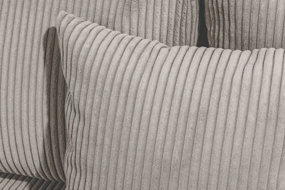 Moderne XXL Wohnlandschaft KENT 305cm greige Cord Bigsofa inkl. Hocker Federkern