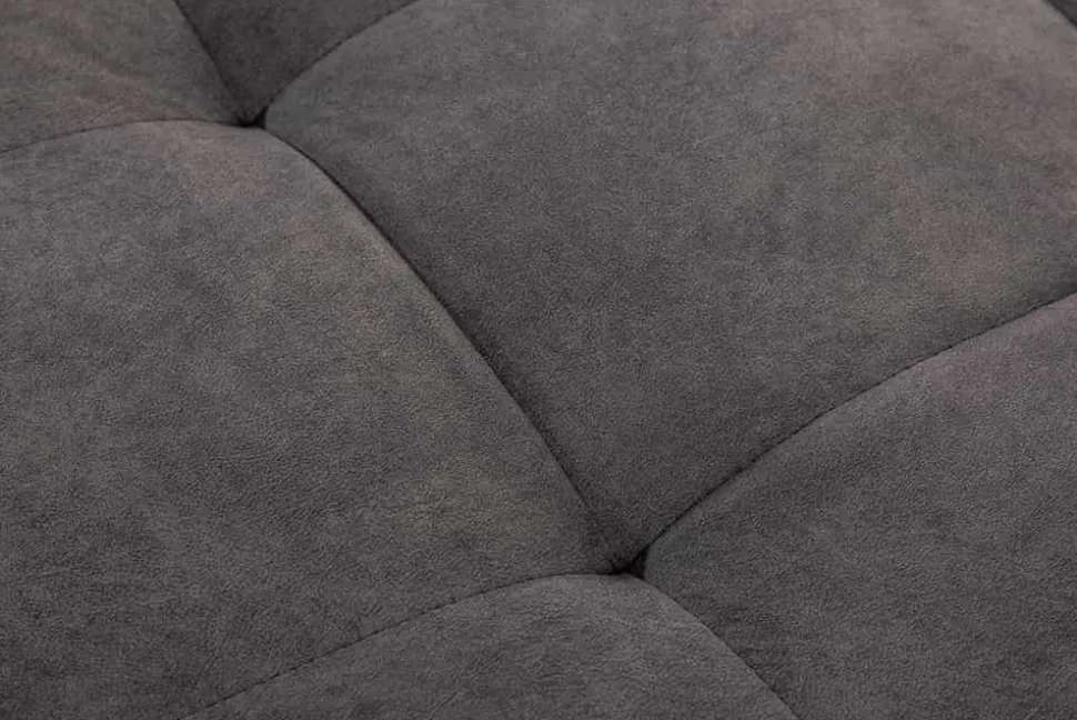 Moderne XXL Wohnlandschaft KENT 305cm grau Samt Bigsofa inkl. Hocker Federkern