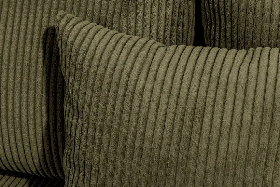 Moderne XXL Wohnlandschaft KENT 305cm grün Cord Bigsofa inkl. Hocker Federkern
