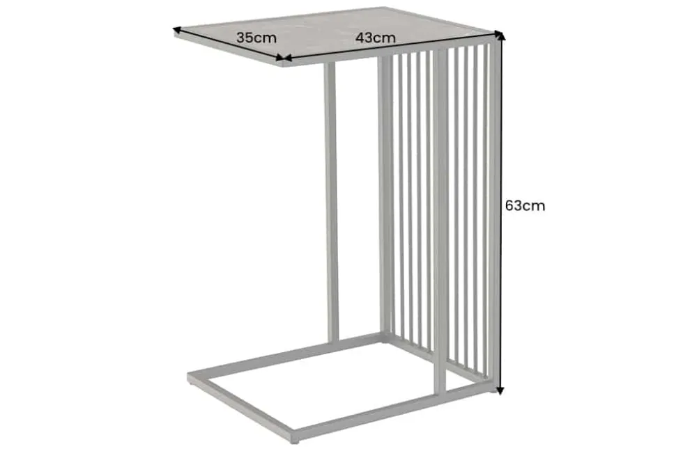 Moderner Beistelltisch ARCHITECTURE 65cm graphit Metall Laptoptisch