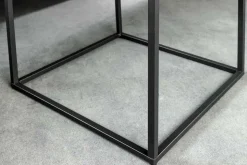 Moderner Beistelltisch ARCHITECTURE 45cm weiß Marmor-Design Metallgestell