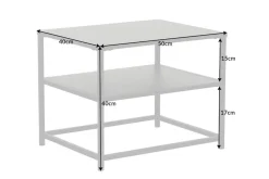 Moderner Beistelltisch DURA STEEL 50cm schwarz Metall mit Ablagefach