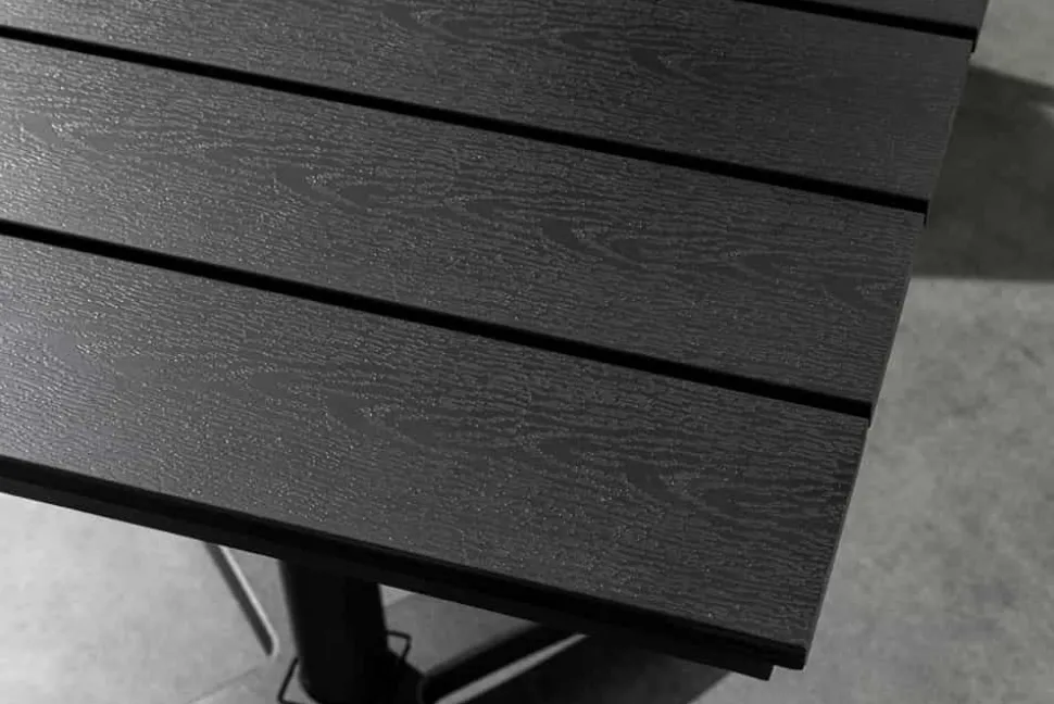 Moderner Bistrotisch DESIGNO 70cm schwarz Aluminium wetterfest Outdoor Gartentisch