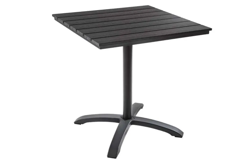 Moderner Bistrotisch DESIGNO 70cm schwarz Aluminium wetterfest Outdoor Gartentisch