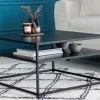 Moderner Couchtisch DURA STEEL 70cm schwarz Metall mit Ablagefach