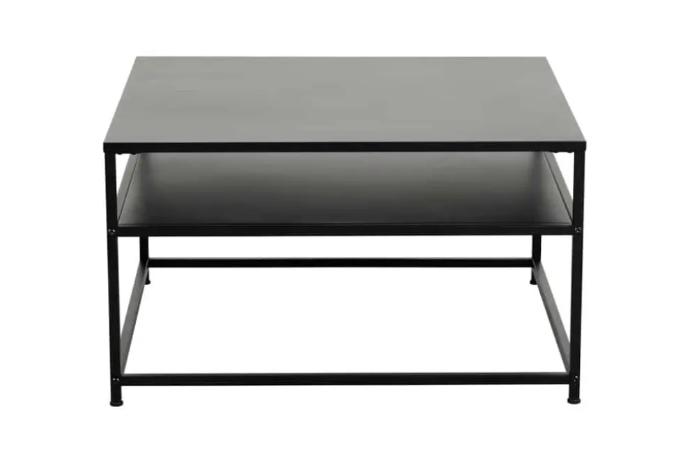 Moderner Couchtisch DURA STEEL 70cm schwarz Metall mit Ablagefach