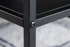 Moderner Couchtisch DURA STEEL 100cm schwarz Metall mit Ablagefach