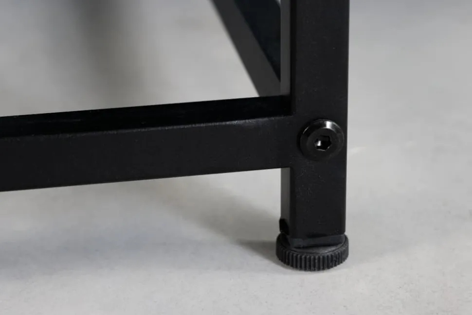 Moderner Couchtisch DURA STEEL 100cm schwarz Metall mit Ablagefach