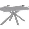 Moderner Couchtisch GALAXIE 100cm anthrazit Keramik schwarz Metall Sterngestell