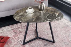 Moderner Couchtisch MARVELOUS 70cm taupe Marmor Keramik made in Italy