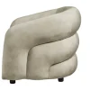Moderner Design Sessel VOGUE 95cm beige Samt mit Armlehnen und Nosagfederung
