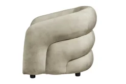Moderner Design Sessel VOGUE 95cm beige Samt mit Armlehnen und Nosagfederung
