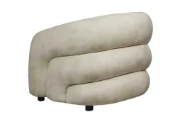 Moderner Design Sessel VOGUE 95cm beige Samt mit Armlehnen und Nosagfederung