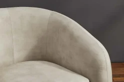Moderner Design Sessel VOGUE 95cm beige Samt mit Armlehnen und Nosagfederung