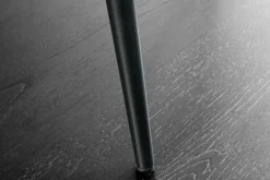 Moderner Design Stuhl TRES CHIC grün Chenille Cremona schwarze Metallbeine