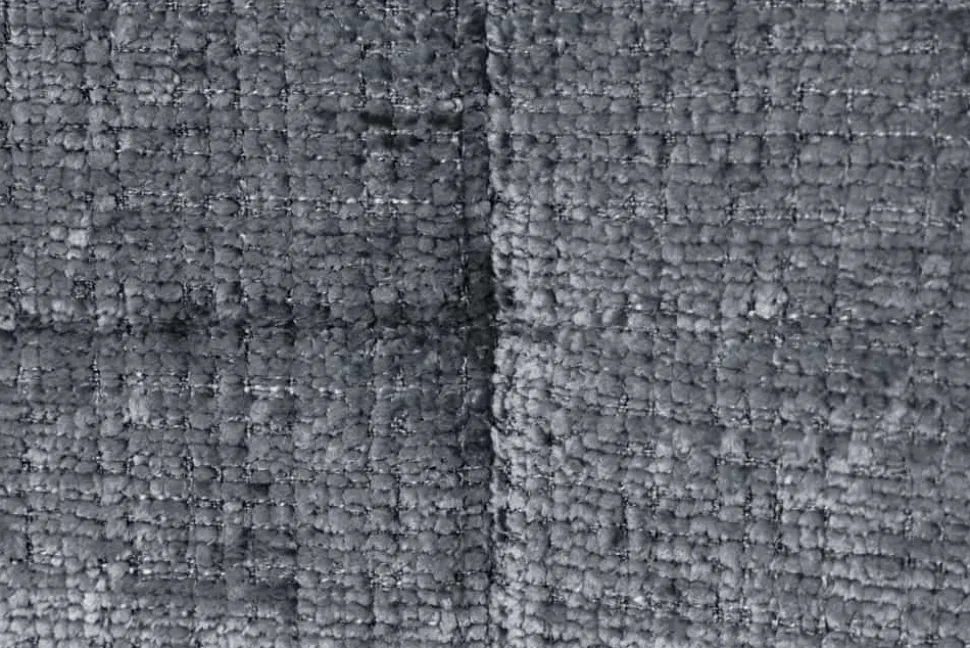 Moderner Design Stuhl TRES CHIC grau Chenille Cremona schwarze Metallbeine