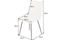 Moderner Design Stuhl TRES CHIC grün Cord schwarze Metallbeine Esszimmer
