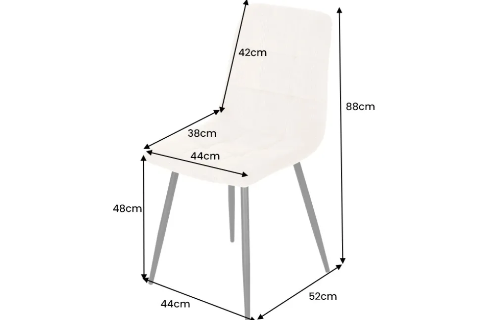 Moderner Design Stuhl TRES CHIC grün Cord schwarze Metallbeine Esszimmer