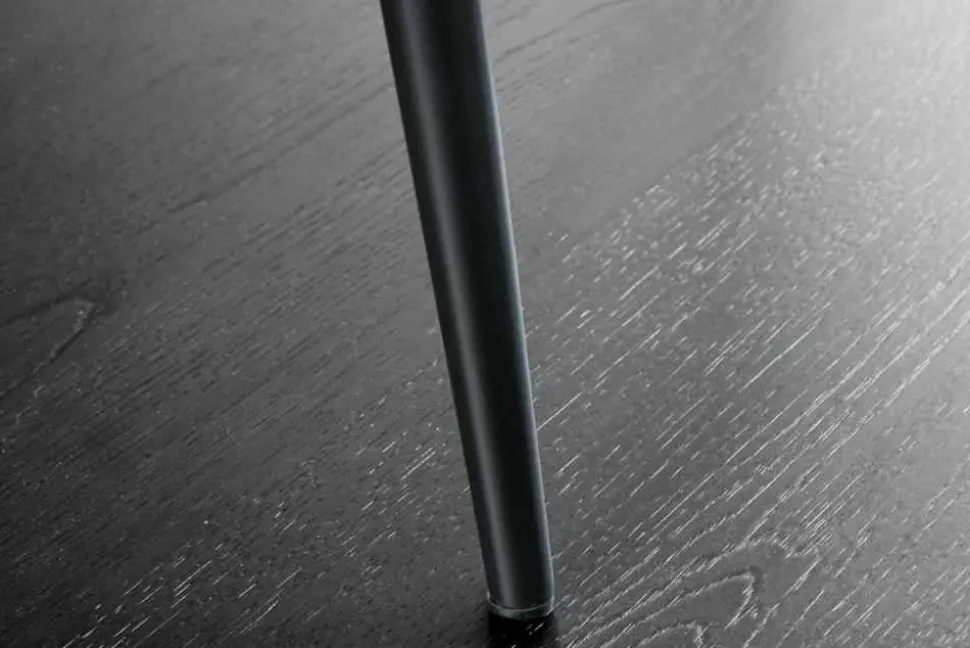 Moderner Design Stuhl TRES CHIC grün Cord schwarze Metallbeine Esszimmer