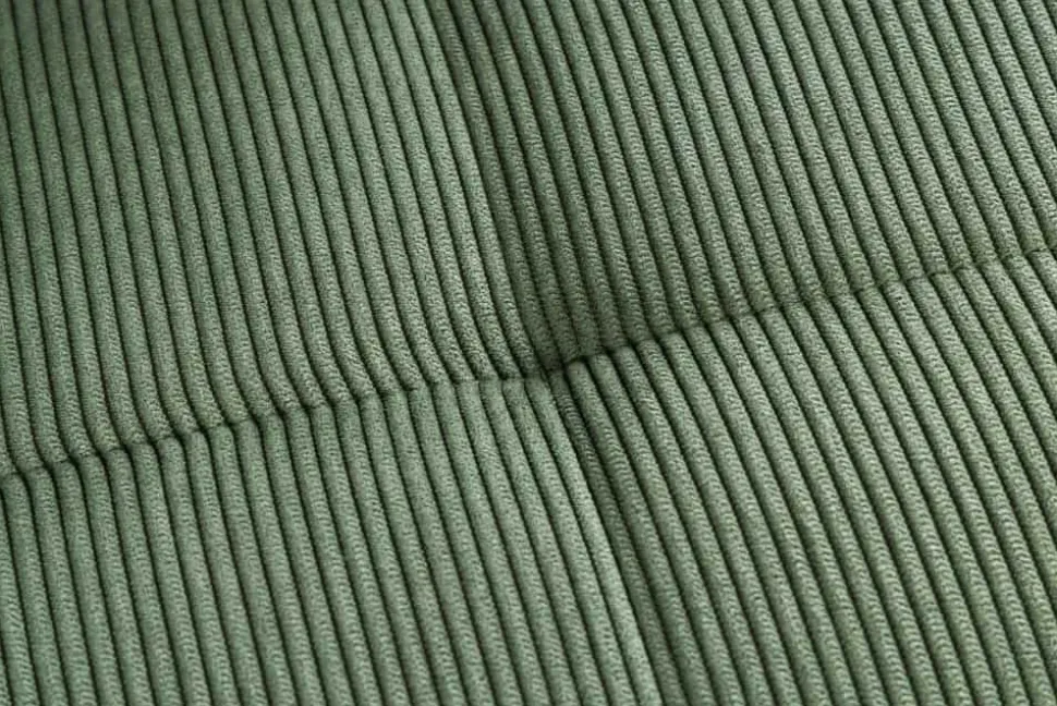 Moderner Design Stuhl TRES CHIC grün Cord schwarze Metallbeine Esszimmer