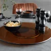 Moderner Drehteller 60cm bernstein Glas 360° drehbare Servierplatte