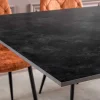 Moderner Esstisch GALAXIE 160cm anthrazit Keramik schwarz Metall Sterngestell