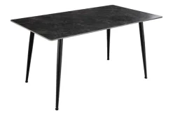 Moderner Esstisch MILANO 140cm anthrazit Keramik schwarze Metallbeine