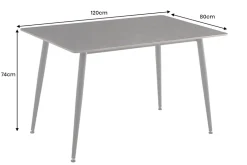 Moderner Esstisch MILANO 120cm anthrazit Keramik schwarze Metallbeine