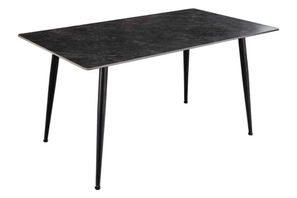 Moderner Esstisch MILANO 120cm anthrazit Keramik schwarze Metallbeine