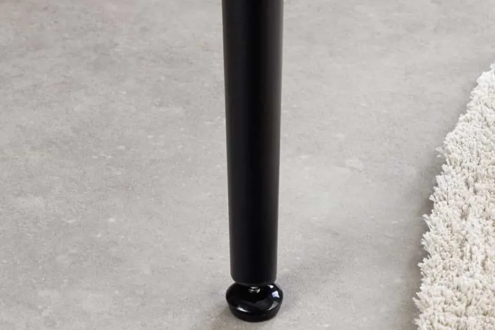 Moderner Esstisch MILANO 120cm weiß Keramik schwarze Metallbeine