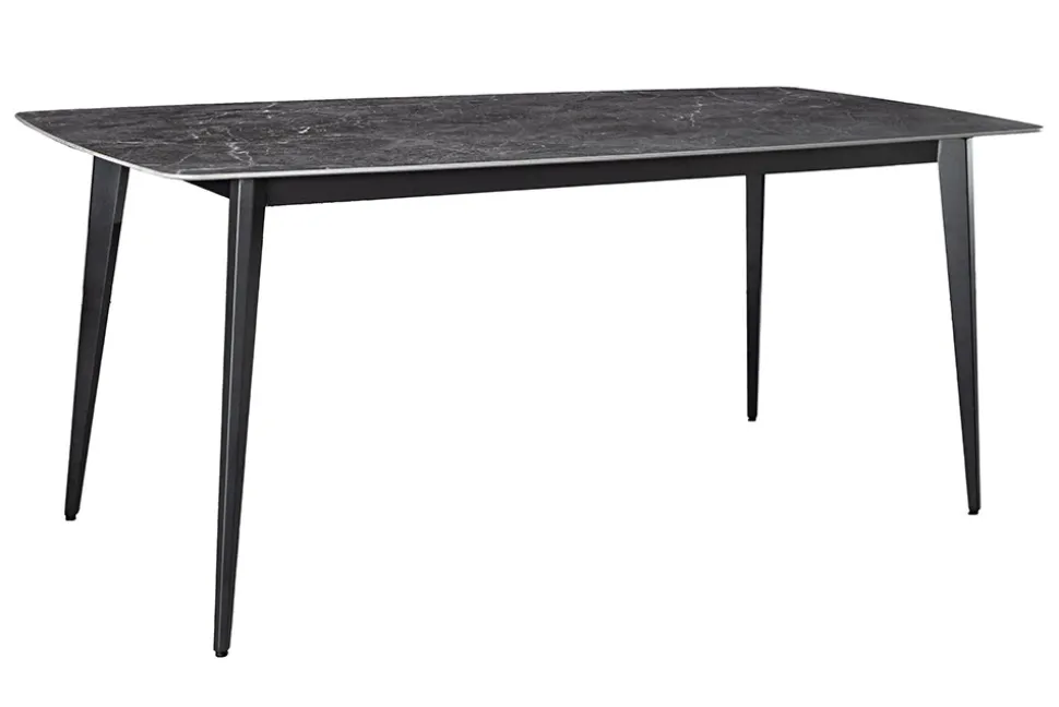 Moderner Esstisch MILANO 180cm anthrazit Keramik schwarze Metallbeine