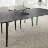 Moderner Esstisch MILANO 160cm anthrazit Keramik schwarze Metallbeine