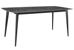 Moderner Esstisch MILANO 160cm anthrazit Keramik schwarze Metallbeine