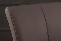 Moderner Freischwinger SAMSON taupe grau Echtleder mit Armlehnen und Metallrahmen