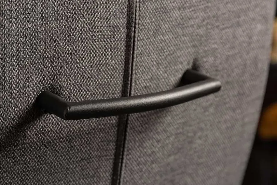 Moderner Freischwinger Stuhl COMFORT grau mit Komfortgriff