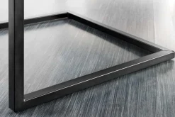 Moderner Freischwinger Stuhl BIG ASTON Echtleder schwarz Taschenfederkern Metall