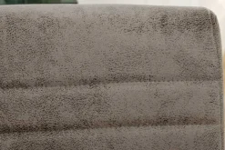 Moderner Freischwinger Stuhl LOFT taupe grau Microfaser mit Armlehne Eisengestell schwarz
