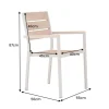Moderner Gartenstuhl DESIGNO 90cm natur greige Aluminium stapelbar wetterfest