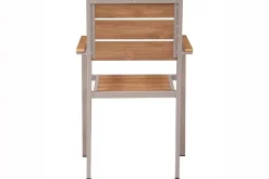 Moderner Gartenstuhl DESIGNO 90cm natur greige Aluminium stapelbar wetterfest