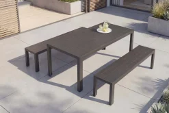 Moderner Gartentisch DESIGNO 205cm anthrazit schwarz Aluminium wetterfest