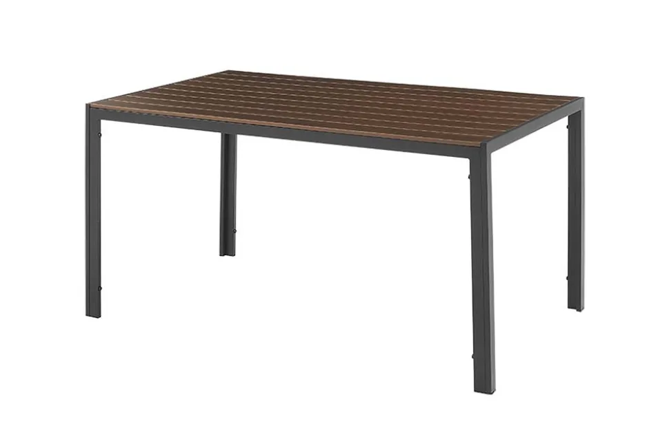 Moderner Gartentisch DESIGNO 150cm dunkelbraun schwarz Aluminium wetterfest