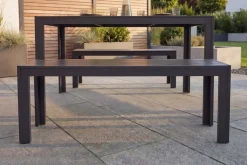 Moderner Gartentisch DESIGNO 150cm anthrazit schwarz Aluminium wetterfest Outdoor Esstisch