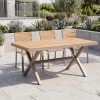 Moderner Gartentisch DESIGNO 150cm natur greige Aluminium wetterfest X-Gestell