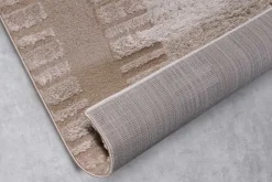 Moderner Hochflor Teppich ELLE DECORATION 235x160cm beige geometrisches Muster