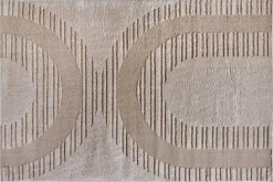 Moderner Hochflor Teppich ELLE DECORATION 235x160cm beige geometrisches Muster