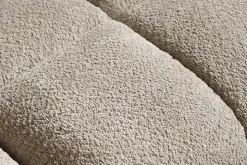 Moderner Hocker CLOUD 100cm champagner greige Bouclé Federkern Fußhocker Sitzhocker