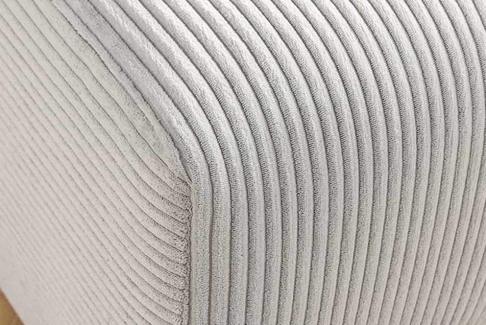 Moderner Hocker ELEGANCIA 110cm champagner beige Cord Fußhocker Sitzhocker