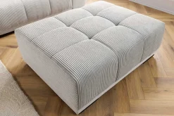 Moderner Hocker ELEGANCIA 110cm champagner beige Cord Fußhocker Sitzhocker
